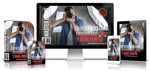 Portada del curso DE 0 A 100 COMO FOTÓGRAFO Y GANA DINERO