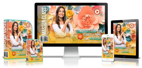 Portada del curso DECORACIÓN CON FLORES DE PAPEL COMO NEGOCIO