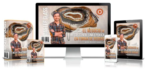 Portada del curso EL NEGOCIO DE MESAS CON RESINA EPÓXICA EN FORMA DE GEODAS