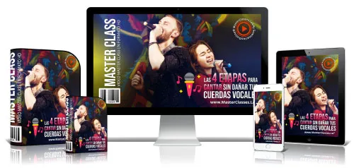 Portada del curso LAS 4 ETAPAS PARA CANTAR SIN DAÑAR TUS CUERDAS VOCALES