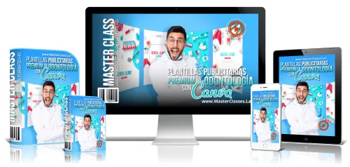 Portada del curso PLANTILLAS PUBLICITARIAS PREMIUM EN ODONTOLOGÍA CON CANVA